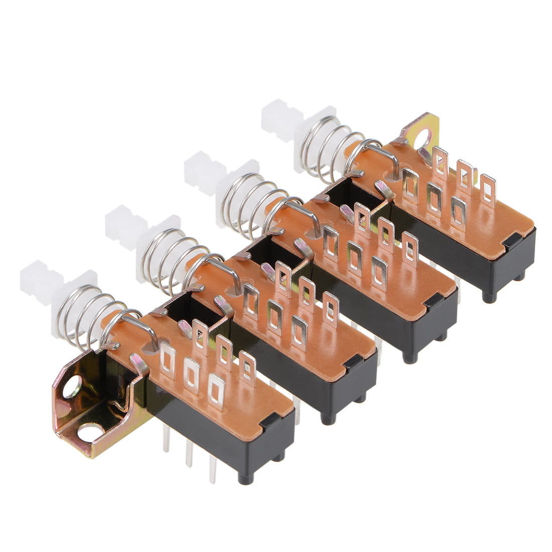 Interlock Push Button Switch Piano Type DPDT 6 Pin 4 Row Harfington