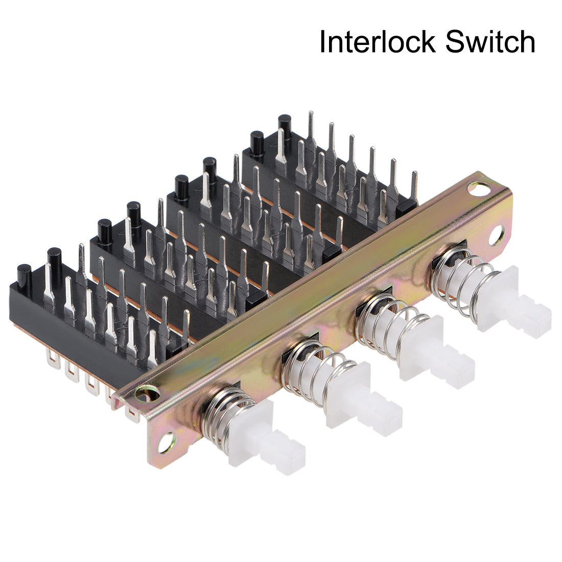 uxcell Uxcell Interlock Push Button Switch Piano Type 4PDT 12 Pin 4 Row