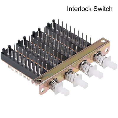 Harfington Uxcell Interlock Push Button Switch Piano Type 6PDT 18 Pin 4 Row