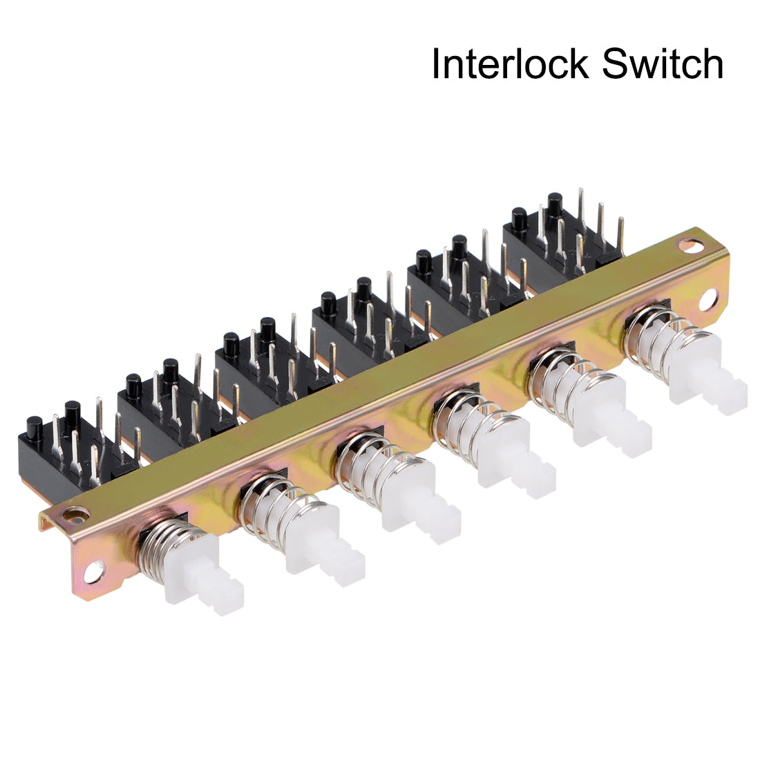 uxcell Uxcell Interlock Push Button Switch Piano Type DPDT 6 Pin 6 Row