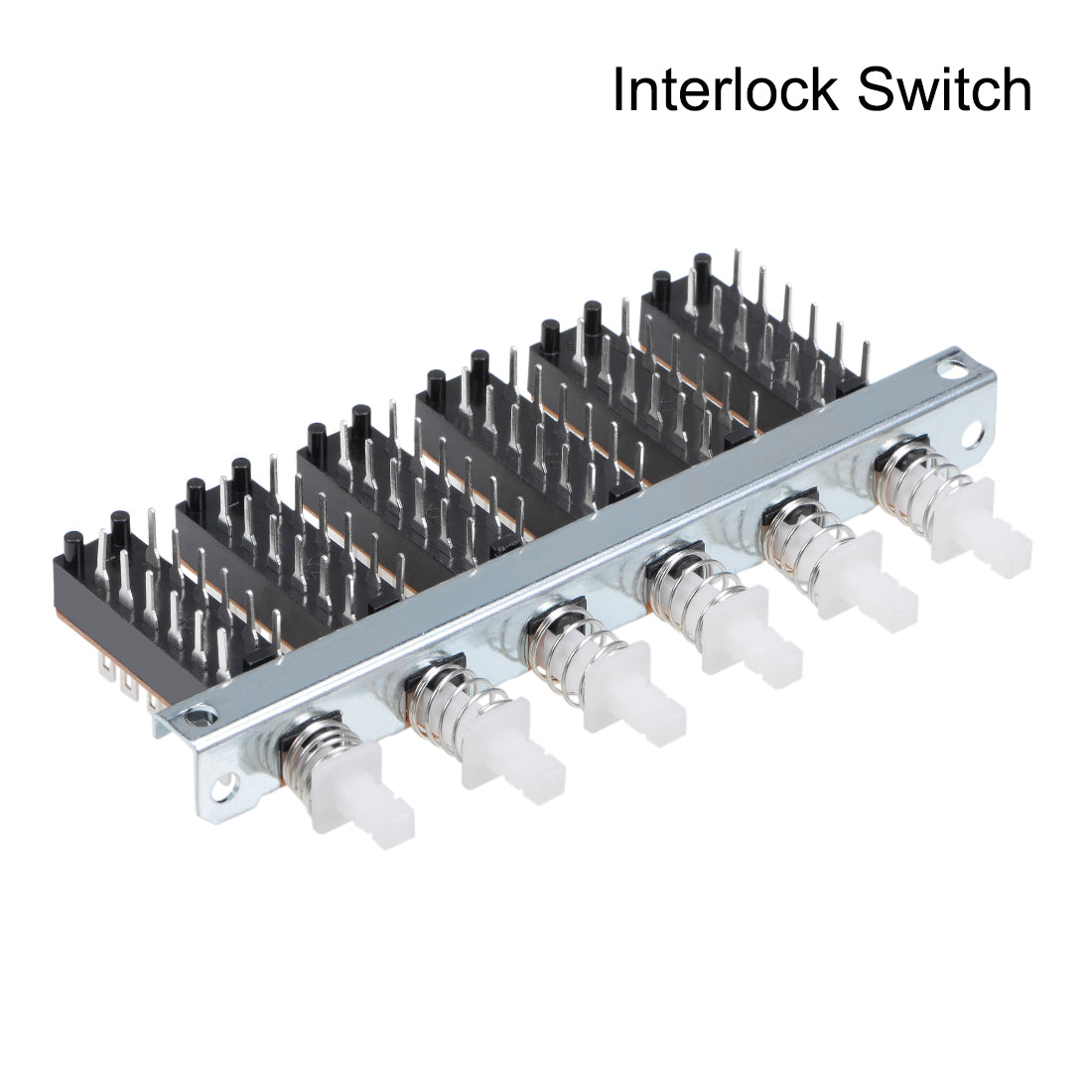 uxcell Uxcell Interlock Push Button Switch Piano Type 4PDT 12 Pin 6 Row