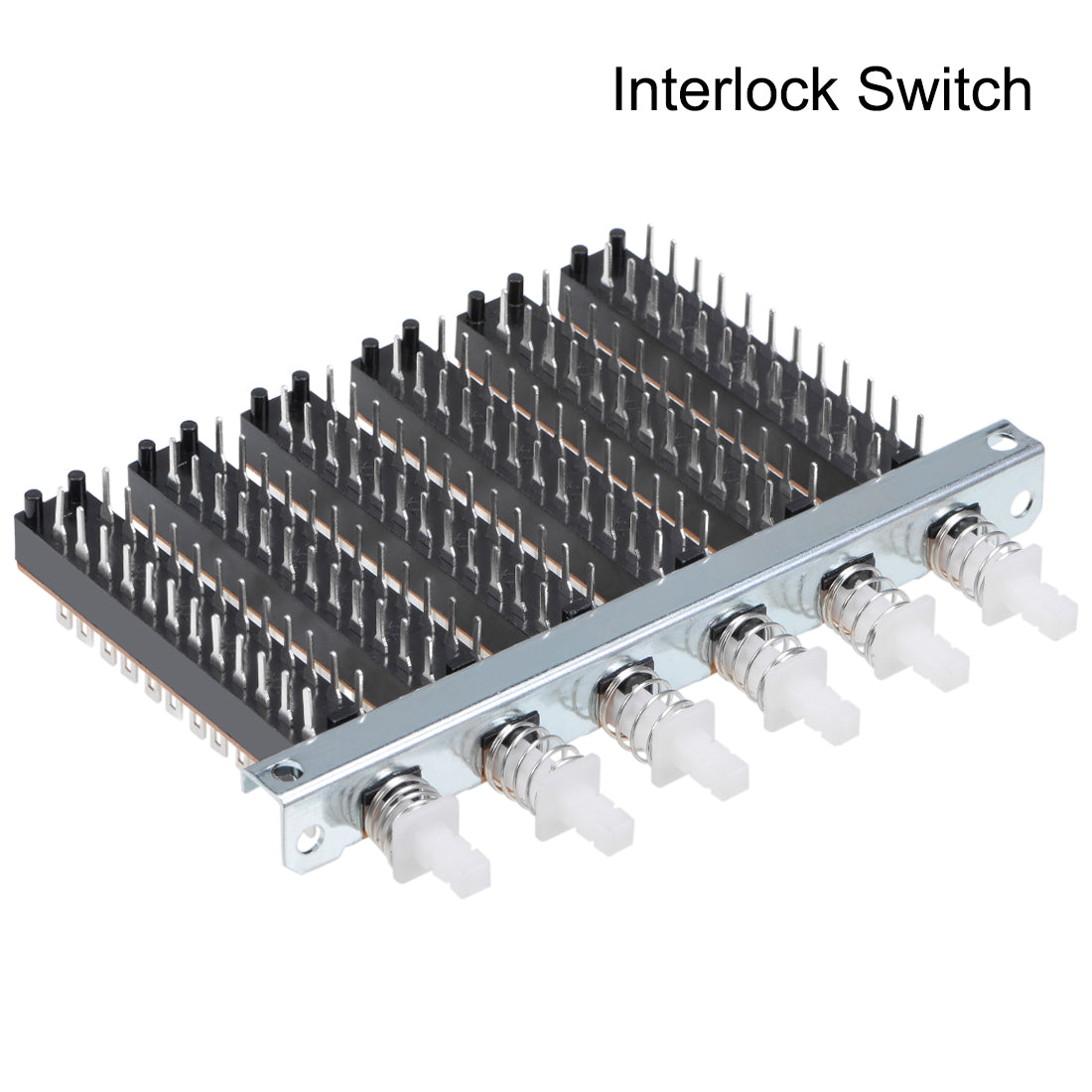 uxcell Uxcell Interlock Push Button Switch Piano Type 8PDT 24 Pin 6 Row