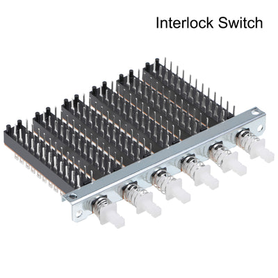 Harfington Uxcell Interlock Push Button Switch Piano Type 8PDT 24 Pin 6 Row