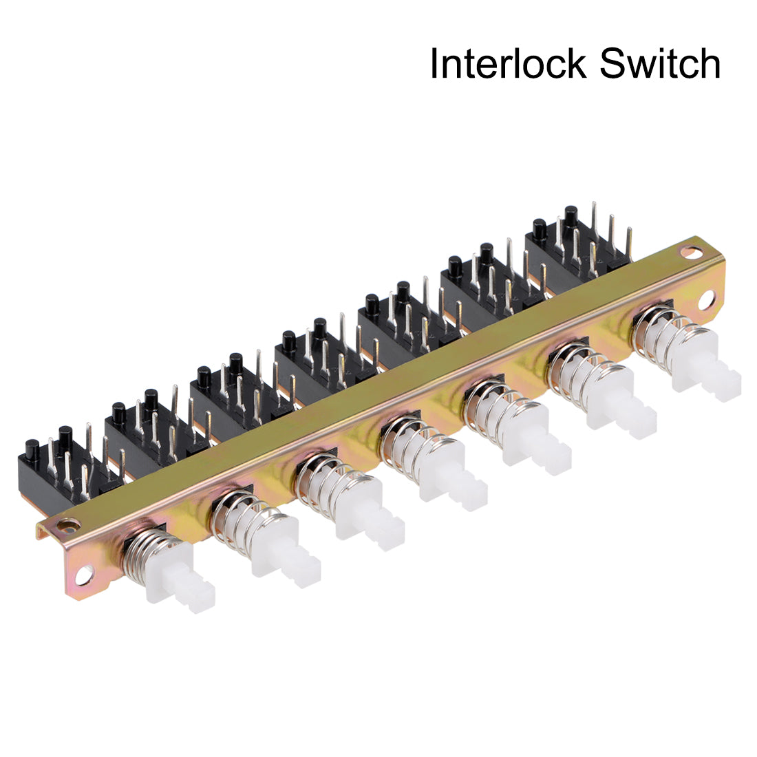 uxcell Uxcell Interlock Push Button Switch Piano Type DPDT 6 Pin 7 Row