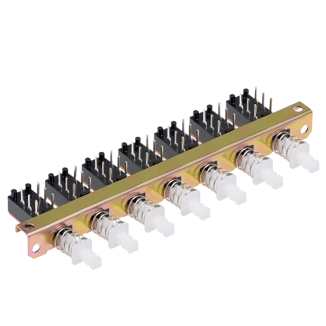 Uxcell Interlock Push Button Switch Piano Type DPDT 6 Pin 7 Row ...