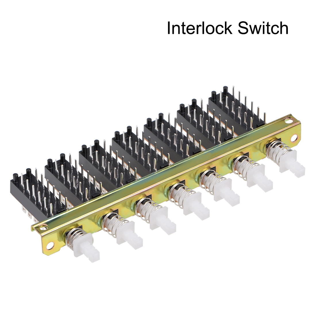 uxcell Uxcell Interlock Push Button Switch Piano Type 4PDT 12 Pin 7 Row