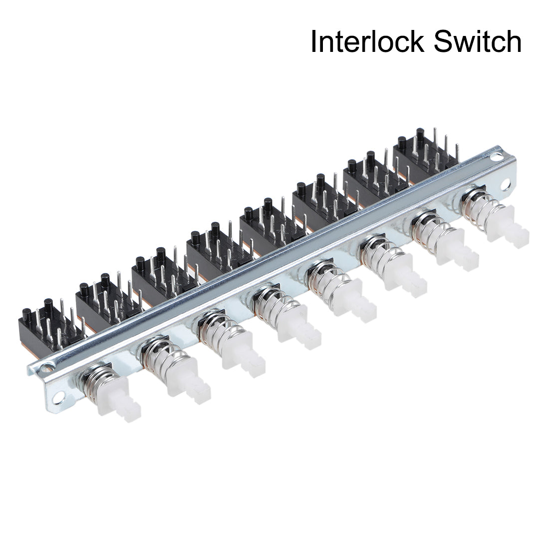 uxcell Uxcell Interlock Push Button Switch Piano Type DPDT 6 Pin 8 Row