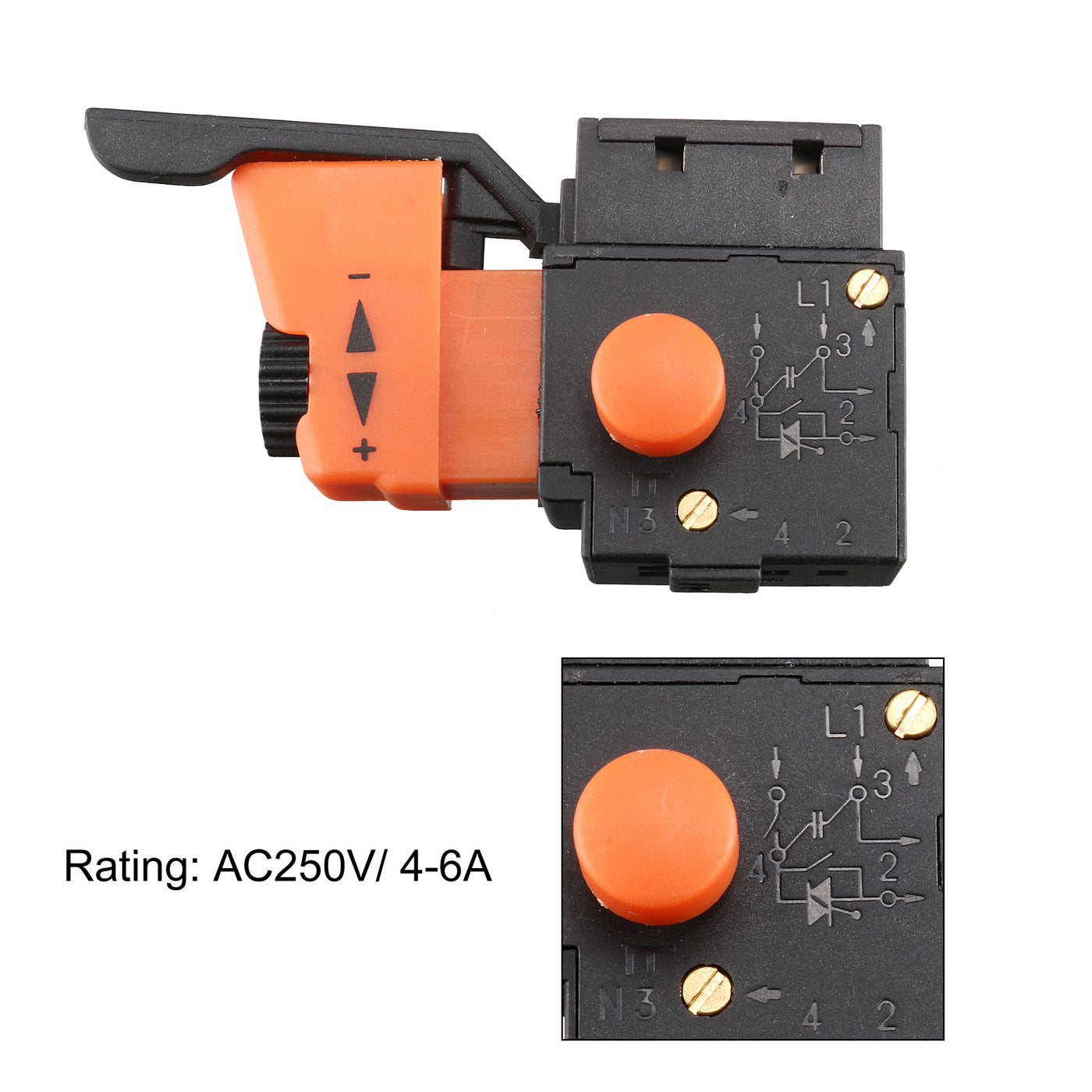 uxcell Uxcell Trigger Switch Electric Drill Hammer 250V 4-6A Tool Power Speed Control Push Button Switch