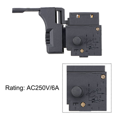 Harfington Uxcell Trigger Switch FA2-6/IBEK Electric Drill Hammer 250V-6A Tool Power Speed Control Push Button Switch
