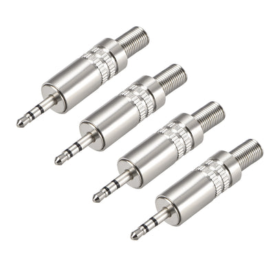 Harfington Uxcell 2.5mm Stereo Male Jack Solder Connector Audio Video Cable Power Adapter Zinc Alloy 4Pcs