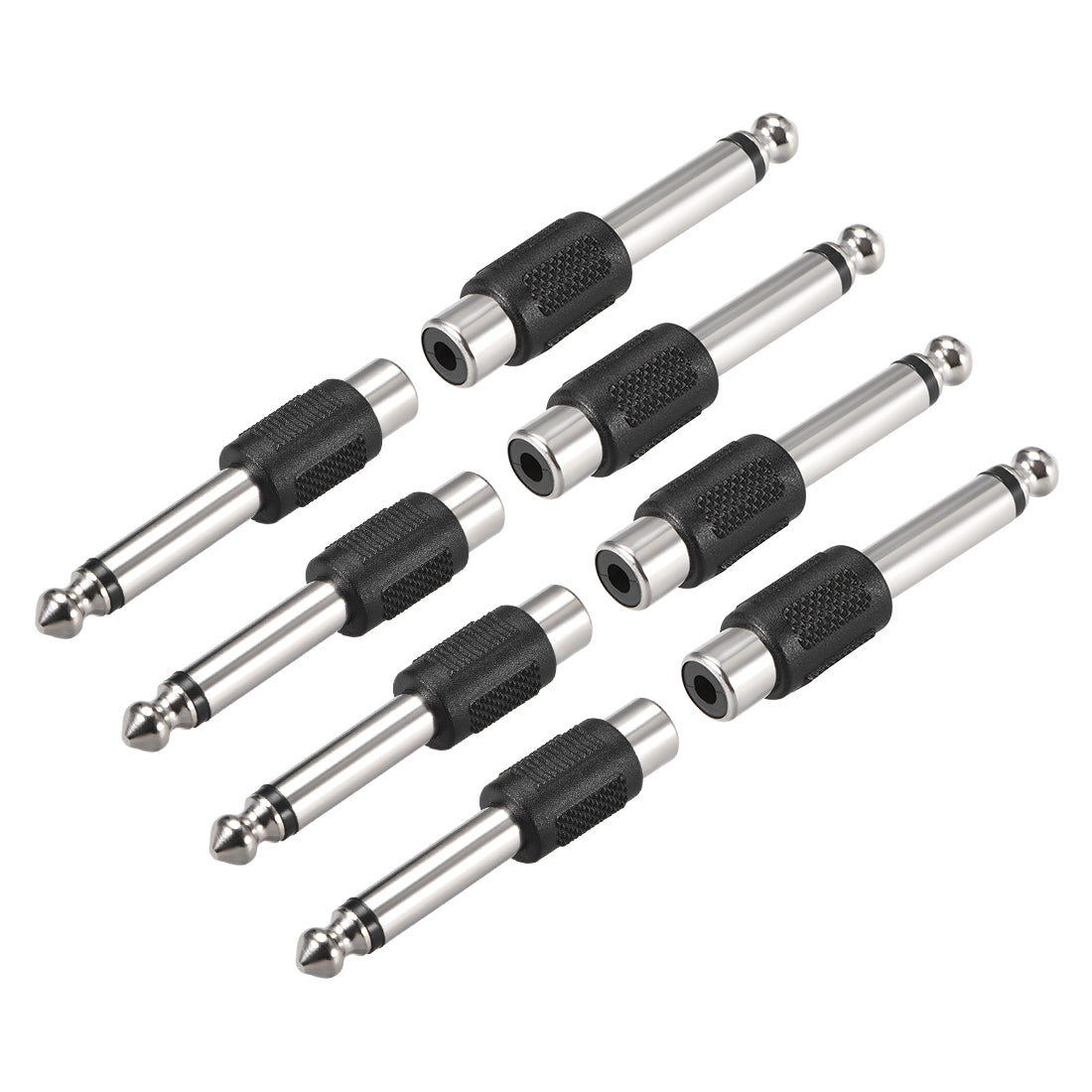 uxcell Uxcell 6.35mm Male to RCA Female Connectors Coupler 8Pcs for Mono Audio Video AV TV Cable Convert