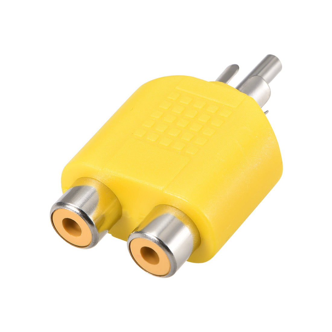 uxcell Uxcell RCA Male to 2 RCA Female Connector Splitter Adapter Coupler Yellow for Stereo Audio Video AV TV Cable Convert