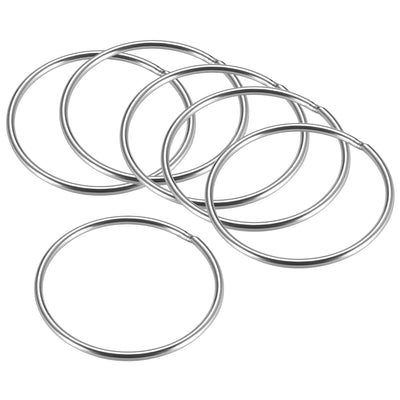 Harfington Uxcell Welded O Ring, 59 x 3mm Strapping Round Rings 201 Stainless Steel 6pcs