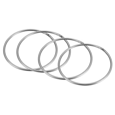 uxcell Uxcell Welded O Ring, 80 x 3mm Strapping Round Rings 201 Stainless Steel 4pcs