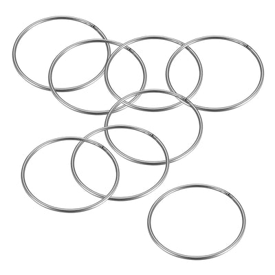 Harfington Uxcell Welded O Ring, 80 x 3mm Strapping Round Rings 201 Stainless Steel 8pcs
