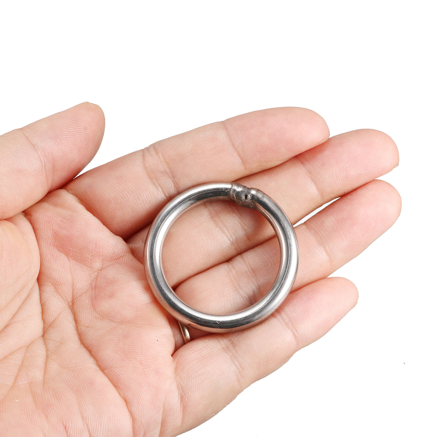 uxcell Uxcell Welded O Ring, 40 x 5mm Strapping Round Rings 201 Stainless Steel 10pcs