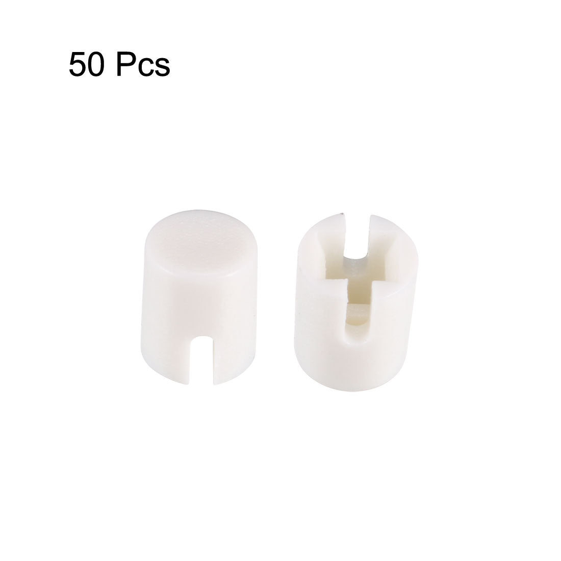 uxcell Uxcell 50Pcs Plastic 4.6x5.5mm Push Button Tactile Switch Caps Cover Keycaps White for 6x6x7.3mm Tact Switch