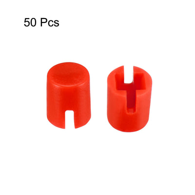 Harfington Uxcell 50Pcs Plastic 4.6x5.5mm Push Button Tactile Switch Caps Cover Keycaps Red for 6x6x7.3mm Tact Switch