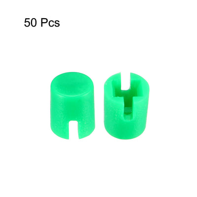 Harfington Uxcell 50Pcs Plastic 4.6x5.5mm Push Button Tactile Switch Caps Cover Keycaps Green for 6x6x7.3mm Tact Switch