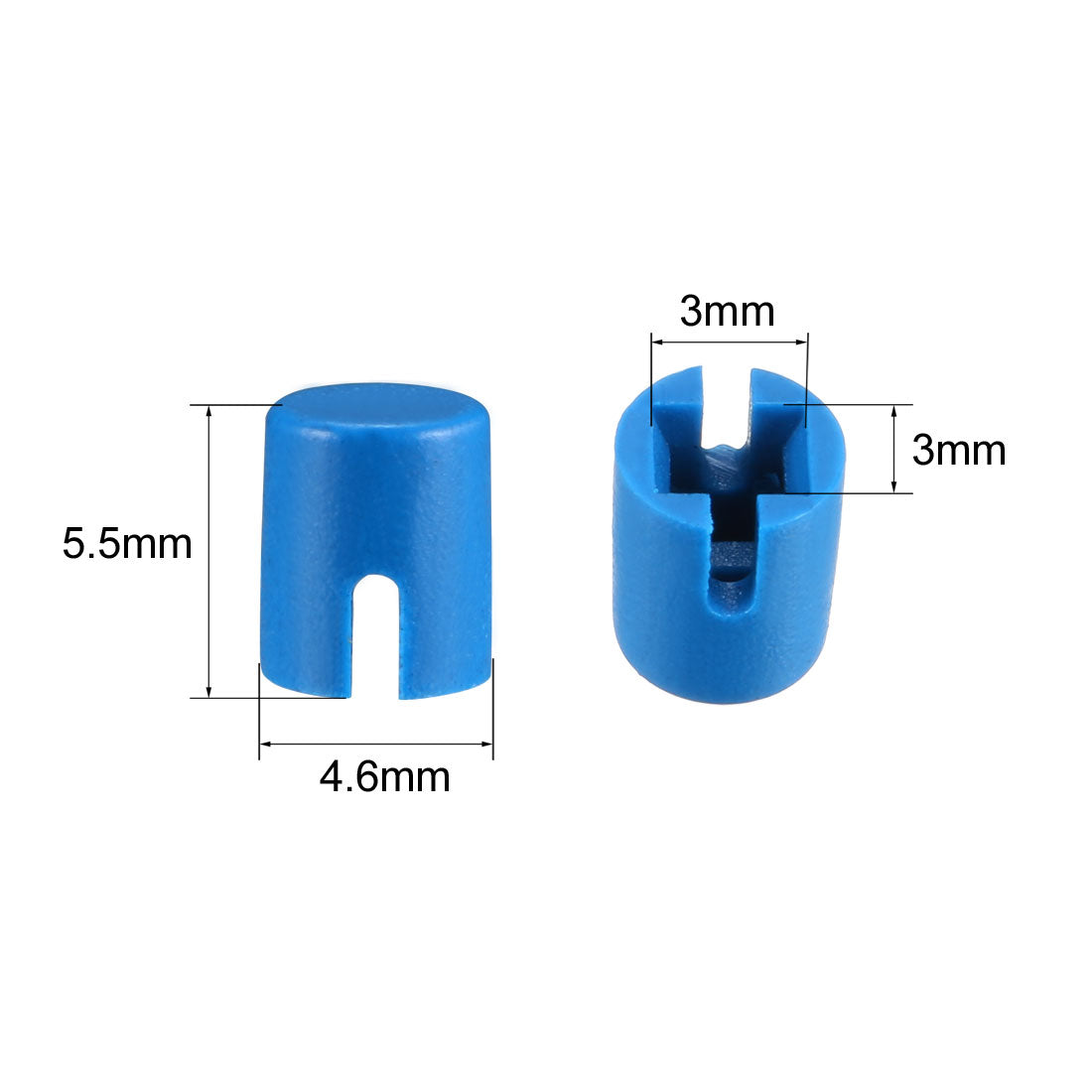 uxcell Uxcell 50Pcs Plastic 4.6x5.5mm Push Button Tactile Switch Caps Cover Keycaps Blue for 6x6x7.3mm Tact Switch