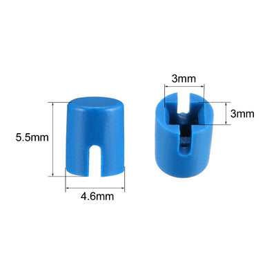 Harfington Uxcell 50Pcs Plastic 4.6x5.5mm Push Button Tactile Switch Caps Cover Keycaps Blue for 6x6x7.3mm Tact Switch