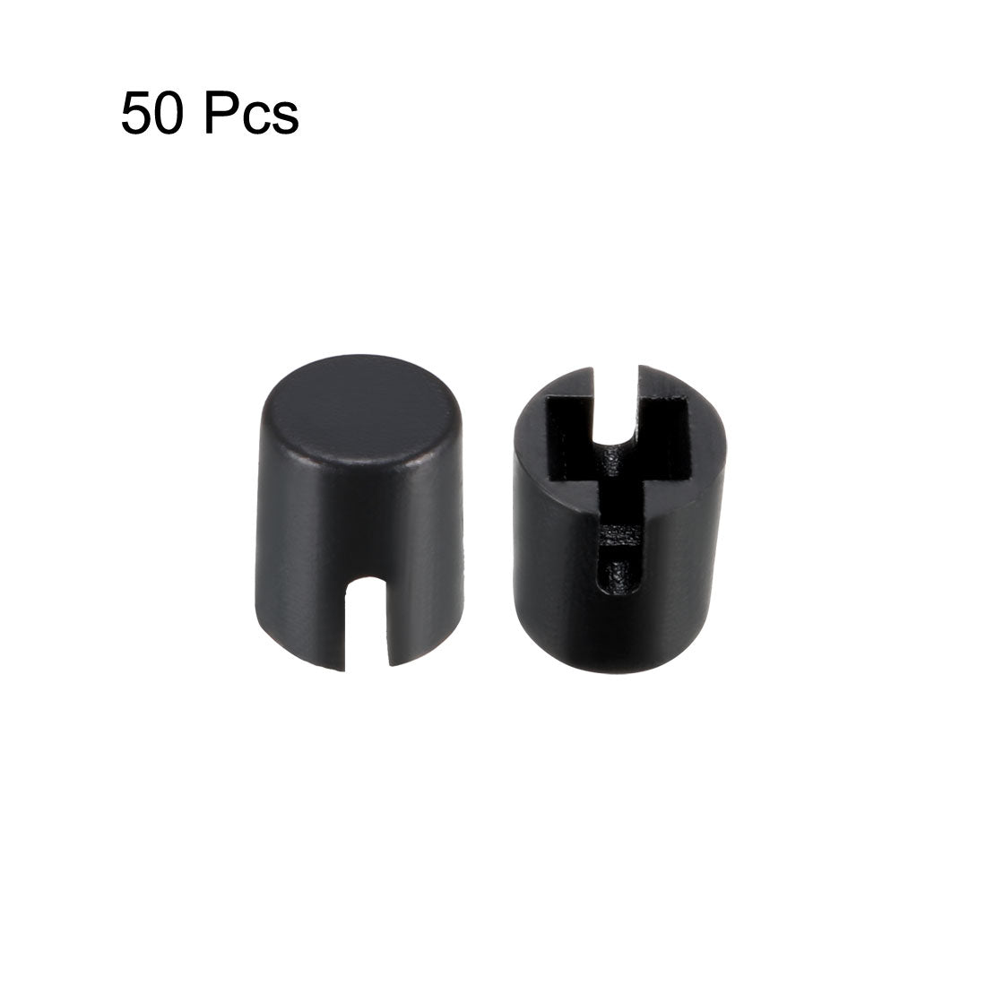 uxcell Uxcell 50Pcs Plastic 4.6x5.5mm Push Button Tactile Switch Caps Cover Keycaps Black for 6x6x7.3mm Tact Switch