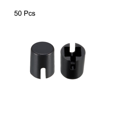 Harfington Uxcell 50Pcs Plastic 4.6x5.5mm Push Button Tactile Switch Caps Cover Keycaps Black for 6x6x7.3mm Tact Switch