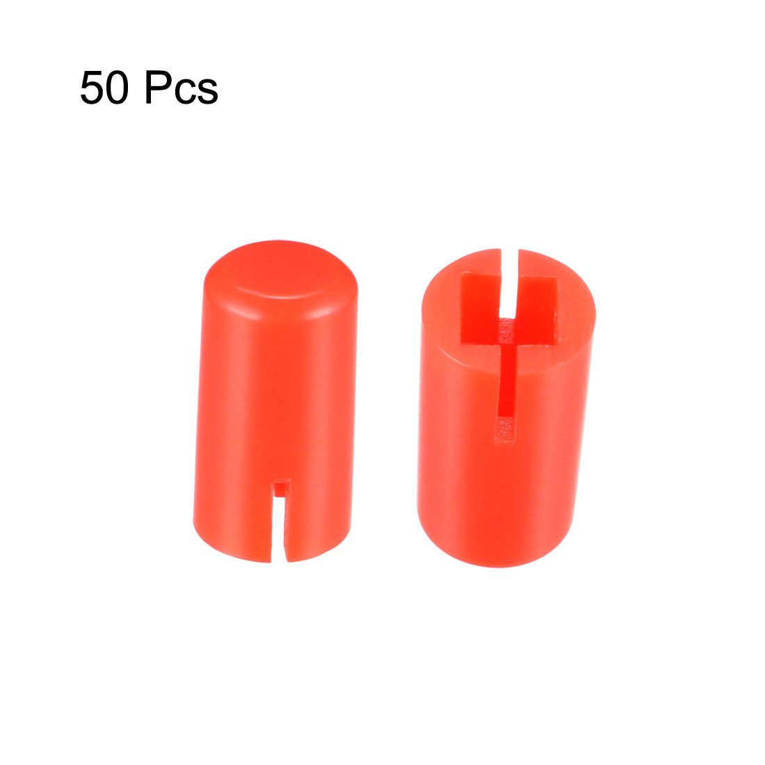 uxcell Uxcell 50Pcs Plastic 5x9mm Pushbutton Tactile Switch Caps Cover Keycaps Red for 6x6x7.3mm Tact Switch