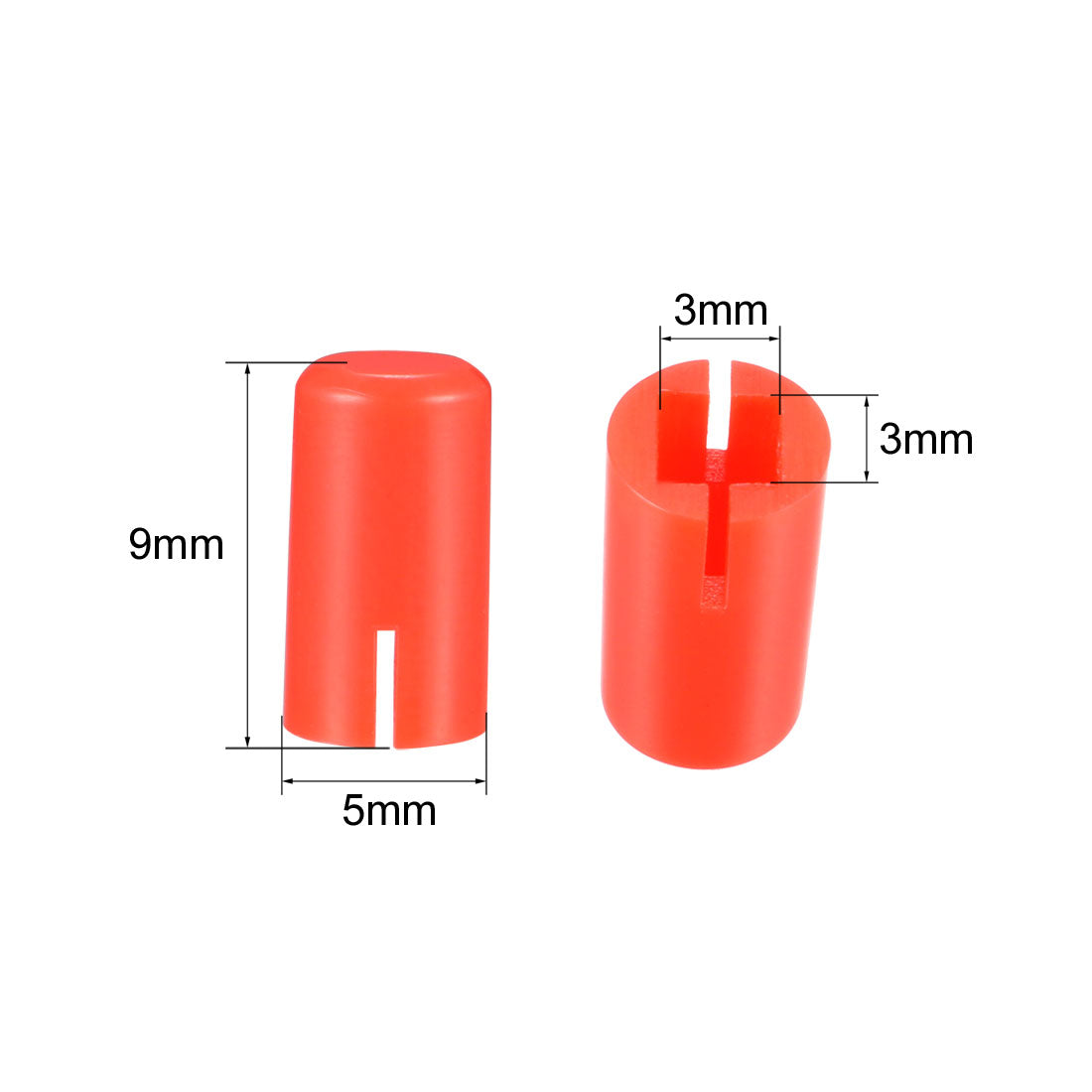 uxcell Uxcell 50Pcs Plastic 5x9mm Pushbutton Tactile Switch Caps Cover Keycaps Red for 6x6x7.3mm Tact Switch