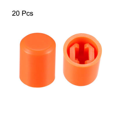 Harfington Uxcell 20Pcs 3.1mm Hole Dia Plastic Push Button Tactile Switch Caps Cover Keycaps Protector Orange for 6x6 Tact Switch