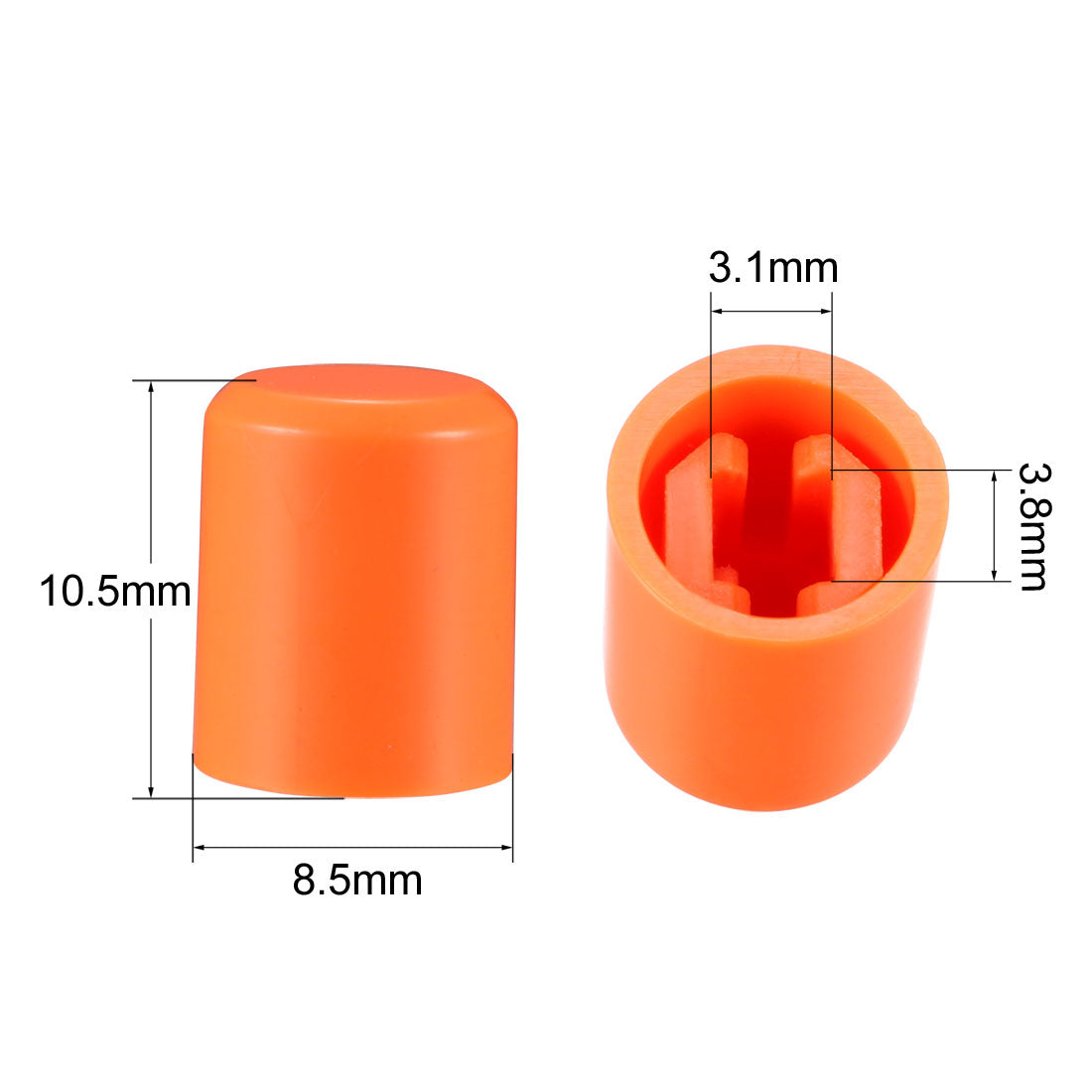uxcell Uxcell 20Pcs 3.1mm Hole Dia Plastic Push Button Tactile Switch Caps Cover Keycaps Protector Orange for 6x6 Tact Switch