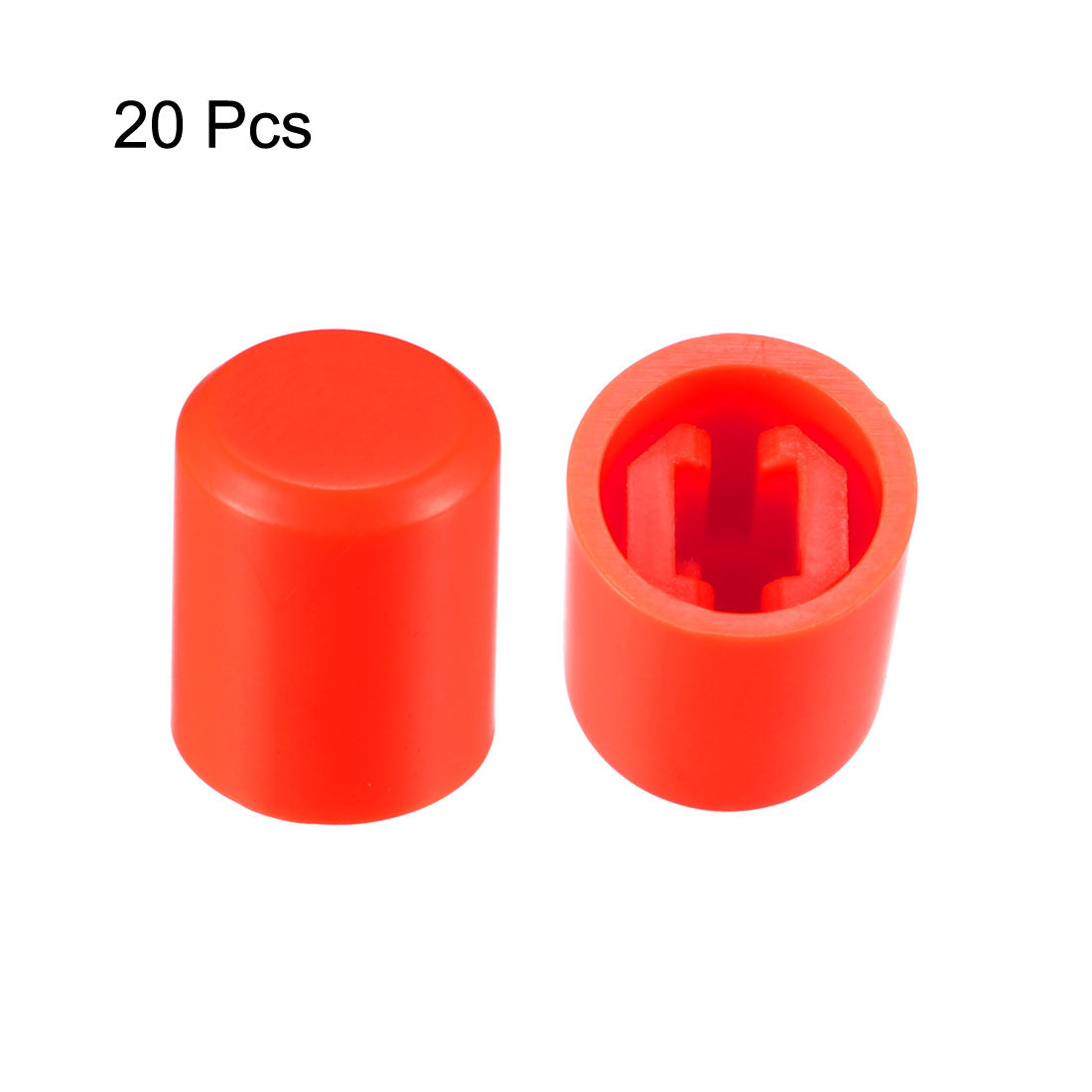 uxcell Uxcell 20Pcs 3.1mm Hole Dia Plastic Push Button Tactile Switch Caps Cover Keycaps Protector Red for 6x6 Micro Switch