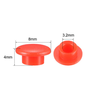 Harfington Uxcell 30Pcs 3.2mm Hole Dia Plastic Push Button Tactile Switch Caps Cover Keycaps Protector Red for 6x6 Micro Switch