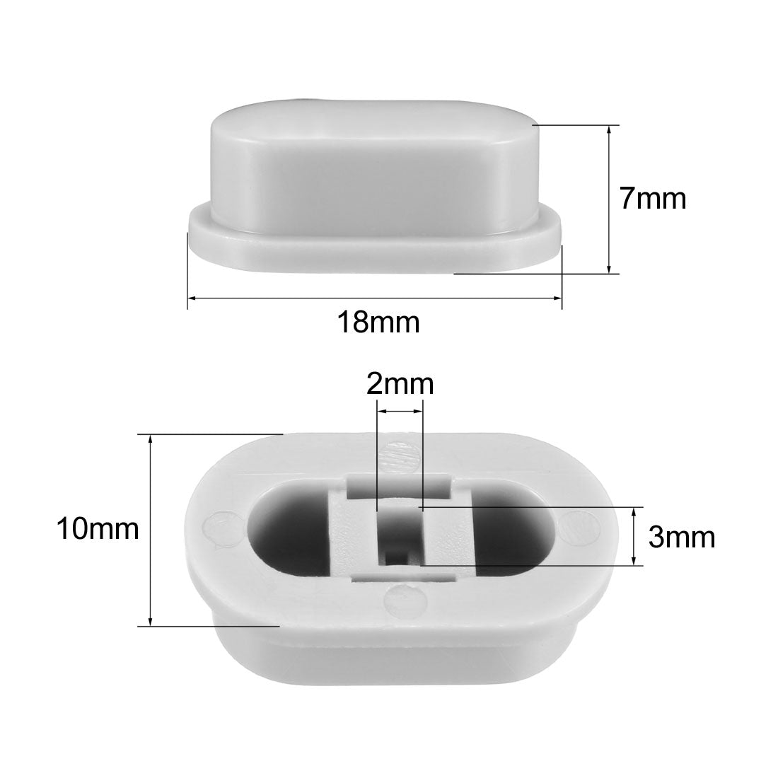 uxcell Uxcell 25Pcs Plastic 18x10x7mm Latching Pushbutton Tactile Switch Caps Cover Keycaps Protector Grey