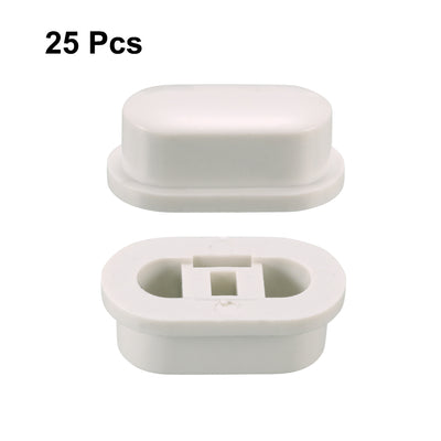 Harfington Uxcell 25Pcs Plastic 18x10x7mm Latching Pushbutton Tactile Switch Caps Cover Keycaps Protector White