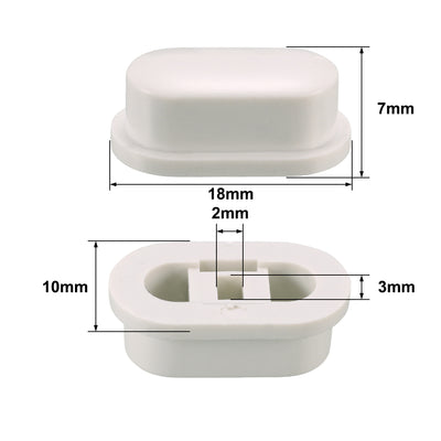Harfington Uxcell 25Pcs Plastic 18x10x7mm Latching Pushbutton Tactile Switch Caps Cover Keycaps Protector White