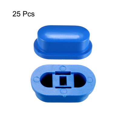 Harfington Uxcell 25Pcs Plastic 18x10x7mm Latching Pushbutton Tactile Switch Caps Cover Keycaps Protector Blue