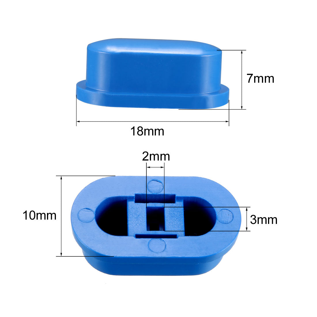 uxcell Uxcell 25Pcs Plastic 18x10x7mm Latching Pushbutton Tactile Switch Caps Cover Keycaps Protector Blue