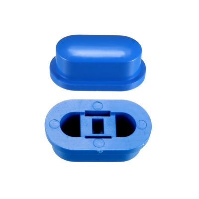 Harfington Uxcell 25Pcs Plastic 18x10x7mm Latching Pushbutton Tactile Switch Caps Cover Keycaps Protector Blue