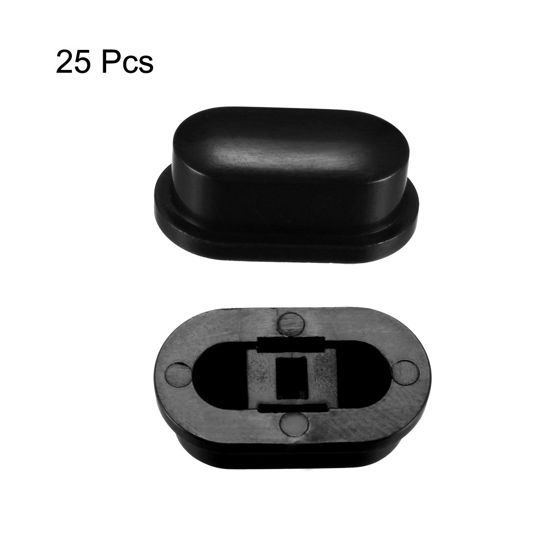 uxcell Uxcell 25Pcs Plastic 18x10x7mm Latching Pushbutton Tactile Switch Caps Cover Keycaps Protector Black
