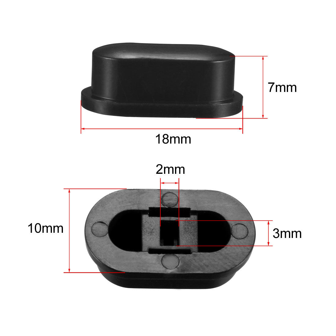 uxcell Uxcell 25Pcs Plastic 18x10x7mm Latching Pushbutton Tactile Switch Caps Cover Keycaps Protector Black