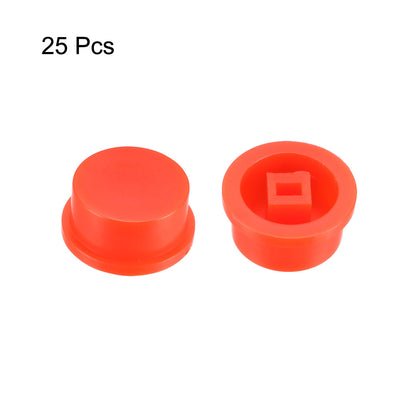 Harfington Uxcell 25Pcs Plastic 13.5x7.5mm Latching Pushbutton Tactile Switch Caps Cover Keycaps Protector Red