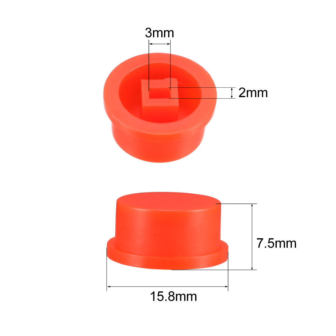 uxcell Uxcell 25Pcs Plastic 13.5x7.5mm Latching Pushbutton Tactile Switch Caps Cover Keycaps Protector Red
