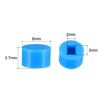 Harfington Uxcell 40Pcs Plastic 6x3.7mm Pushbutton Switch Caps Cover Keycaps Protector for 5.8x5.8 Latching Tactile Switch Blue