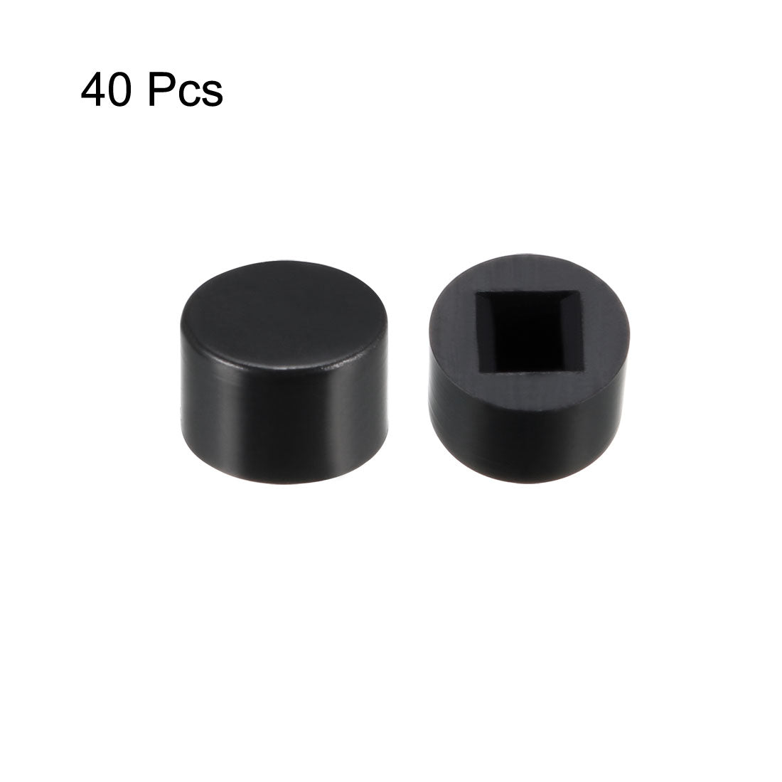 uxcell Uxcell 40Pcs Plastic 6x3.7mm Pushbutton Switch Caps Cover Keycaps Protector for 5.8x5.8 Latching Tactile Switch Black