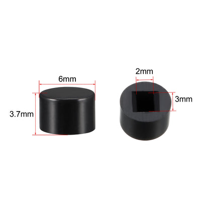 Harfington Uxcell 40Pcs Plastic 6x3.7mm Pushbutton Switch Caps Cover Keycaps Protector for 5.8x5.8 Latching Tactile Switch Black