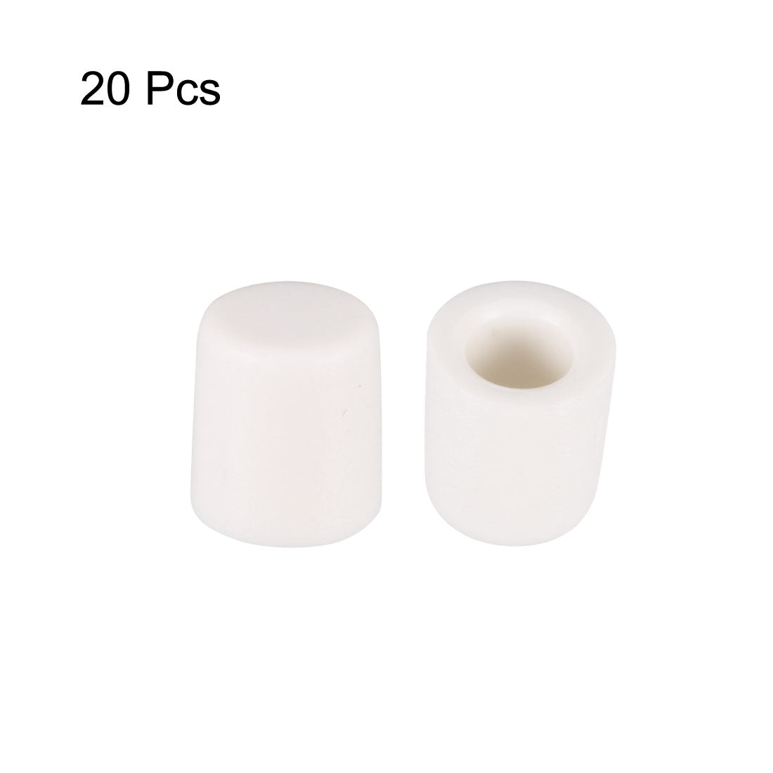 uxcell Uxcell 20Pcs 3.3mm Hole Dia Plastic Push Button Tactile Switch Caps Cover Keycaps Protector White for 6x6 Micro Switch
