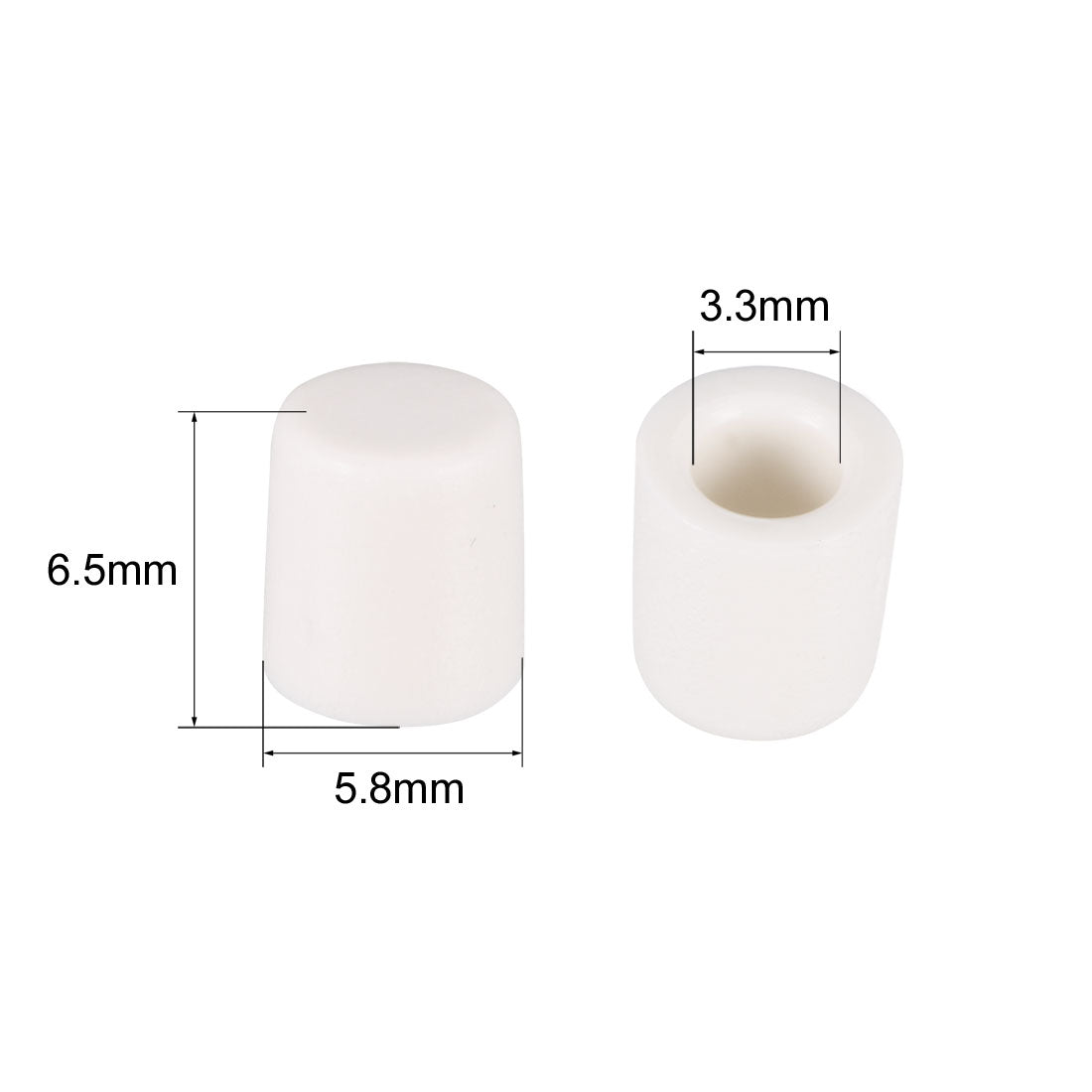 uxcell Uxcell 20Pcs 3.3mm Hole Dia Plastic Push Button Tactile Switch Caps Cover Keycaps Protector White for 6x6 Micro Switch