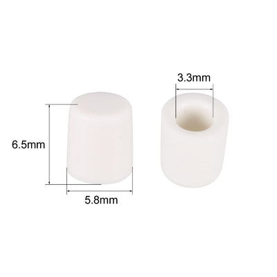 Harfington Uxcell 20Pcs 3.3mm Hole Dia Plastic Push Button Tactile Switch Caps Cover Keycaps Protector White for 6x6 Micro Switch