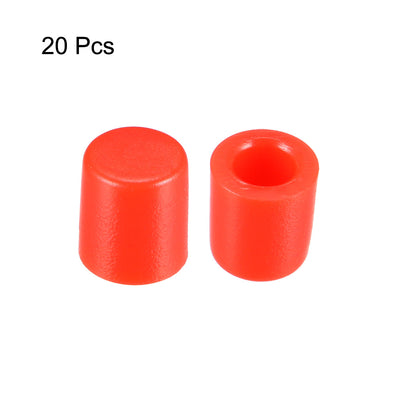 Harfington Uxcell 20Pcs 3.3mm Hole Dia Plastic Push Button Tactile Switch Caps Cover Keycaps Protector Red for 6x6 Micro Switch